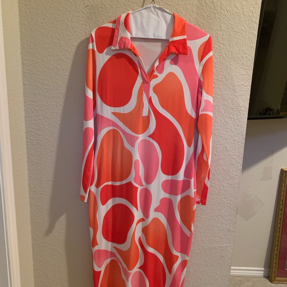 🔥NEW🔥 Multi color Long Sleeve Maxi Dress - L